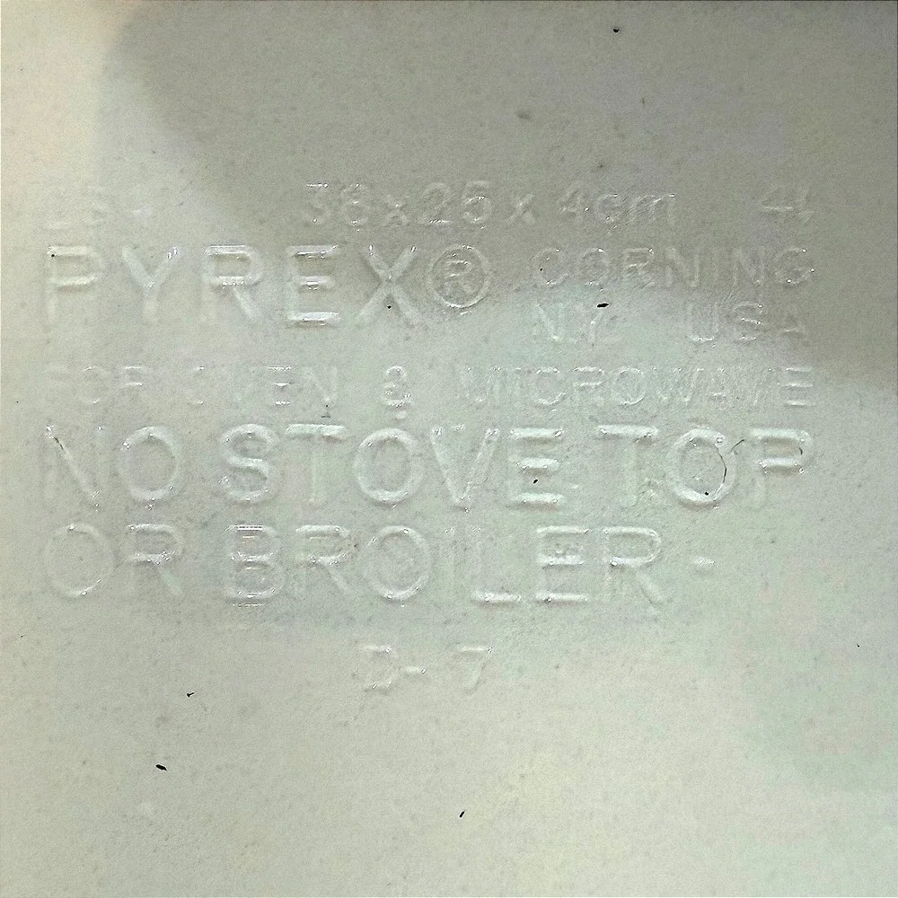 Vintage PYREX all caps 234 USA Clear Glass Rectangular Dish 4 Qt D-7 38x25x4 cm